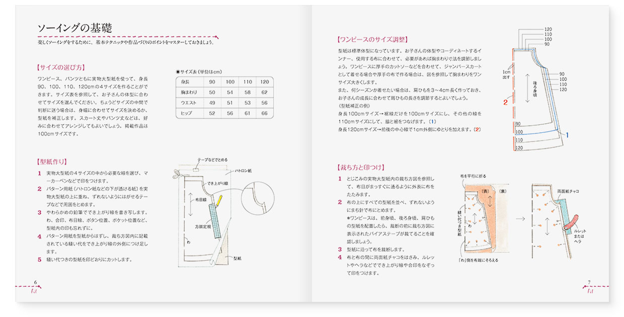 冊子|手作りレシピ『fil vol.37』フジックス|page-06-07 冊子|手作りレシピ『fil vol.37』フジックス|page-06-07|ソーイングの基礎