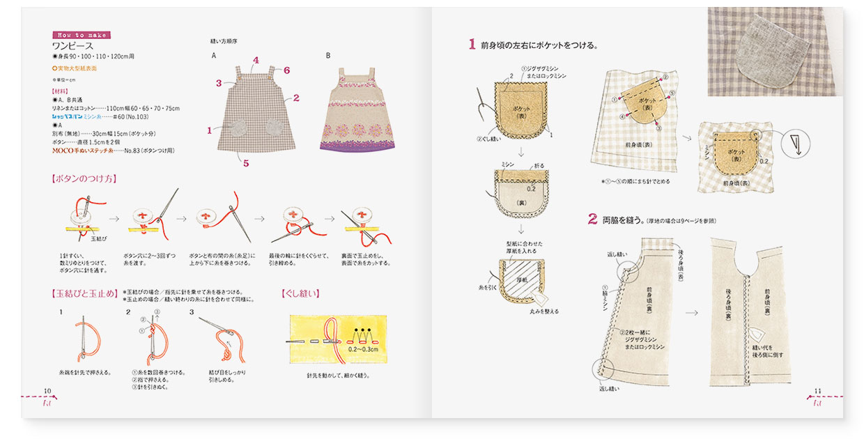 冊子|手作りレシピ『fil vol.37』フジックス|page-10-11 冊子|手作りレシピ『fil vol.37』フジックス|page-10-11|ワンピースの作り方