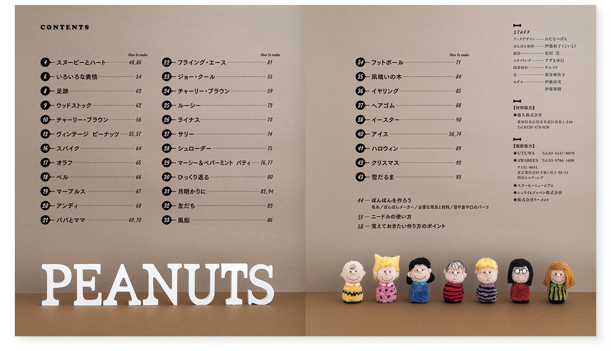 書籍『SNOOPYぽんぽん』KADOKAWA｜目次｜page-02-03