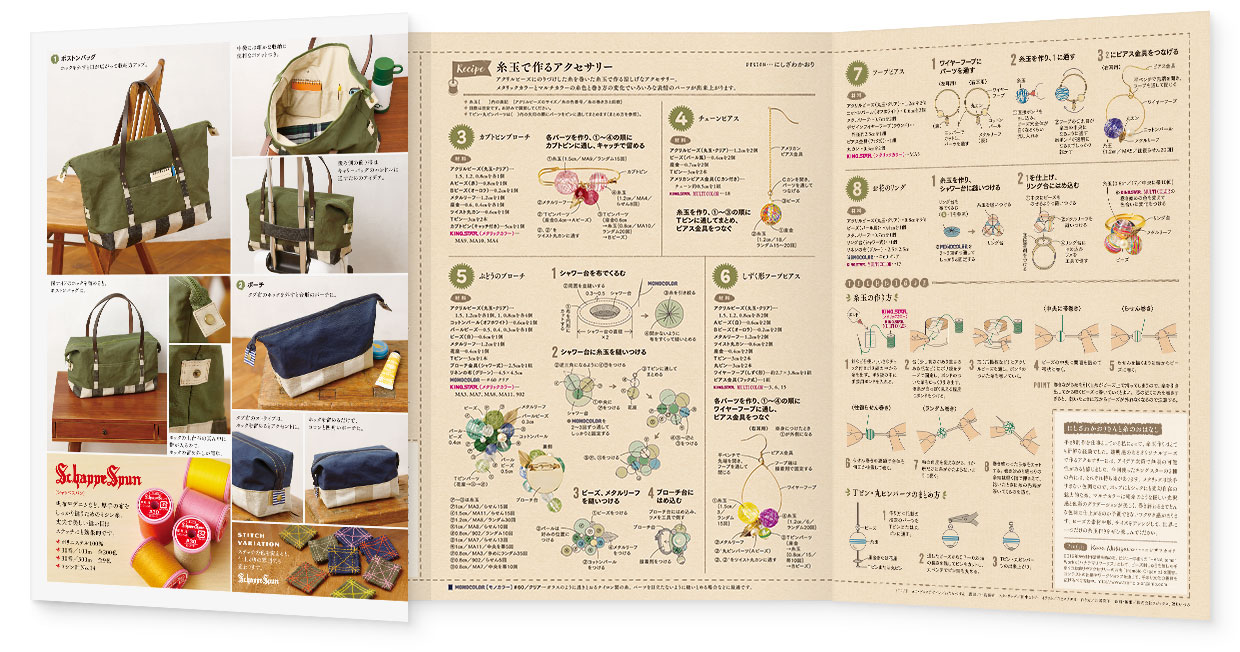 冊子｜手作りレシピ『itoto 2019』フジックス｜観音折り面 page-02｜中面 page-05-06